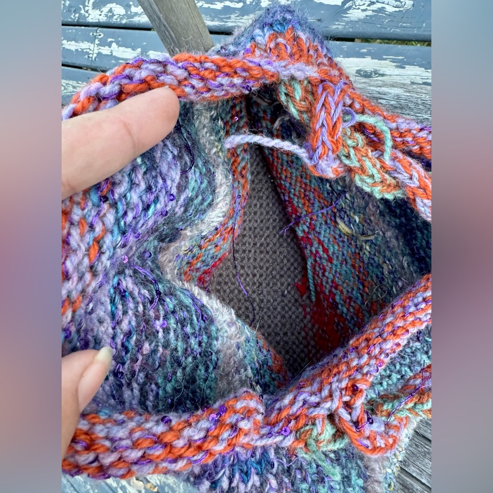 Hand Crafted Colorful Knit Shoulder Bag - Picture 15 of 16